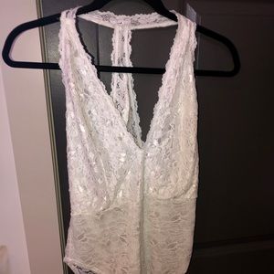 White lace bodysuit